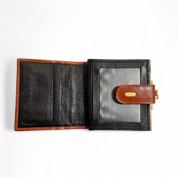Bally Brown Leather Woven Bi-Fold Wallet - Picture 6 of 7